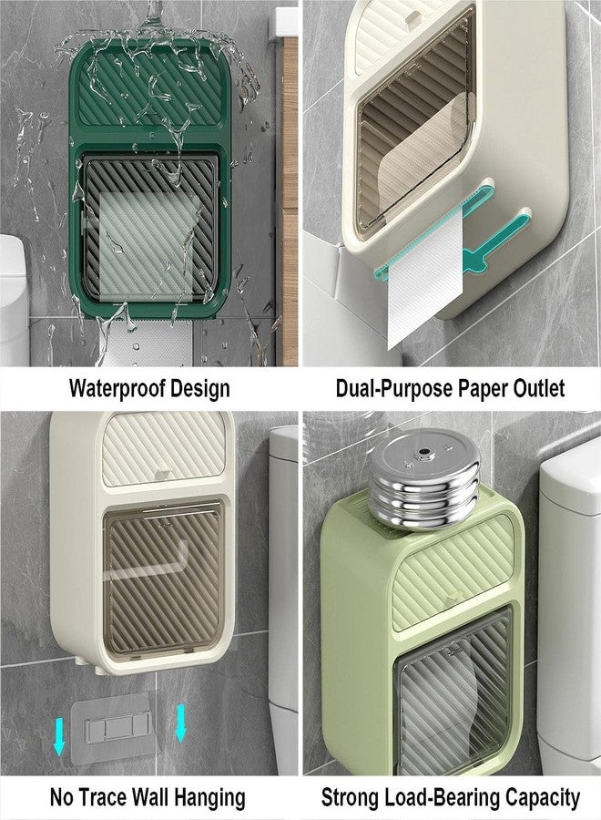 CLOUDTAB Punch-Free Wall Mounted Toilet Paper Holder | Tissue Box & Storage Rack | Waterproof Light Luxury Paper Extraction Box for Bathroom & Washroom (Multicolor) - Image 4